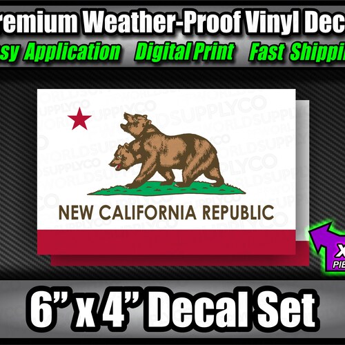 Ncr Flag Decal Vinyl Sticker New California Republic Fallout 2 Etsy Canada