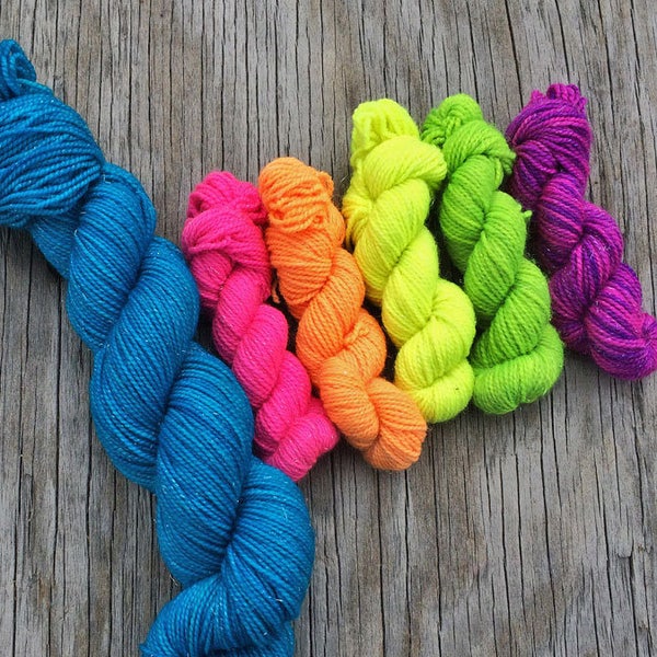 Pool Party - Sparkle Superwash Merino + Nylon + Stellina - Hand Dyed Yarn - Hand Dyed Sock Yarn - Sparkle Yarn - Fingering Yarn  Mini Skeins