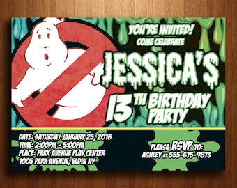 Ghostbusters Birthday Invitation - Digital Printable File