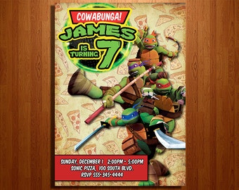 Ninja Turtles Birthday Invite - Digital Printable File