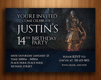 Dark Souls Birthday Invitation - Digital Printable File