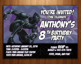 Black Panther Birthday Invitation - Digital Printable File