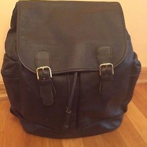 VTG Coach XL Extra Large Backpack Black Leather Cowhide D7S-0520