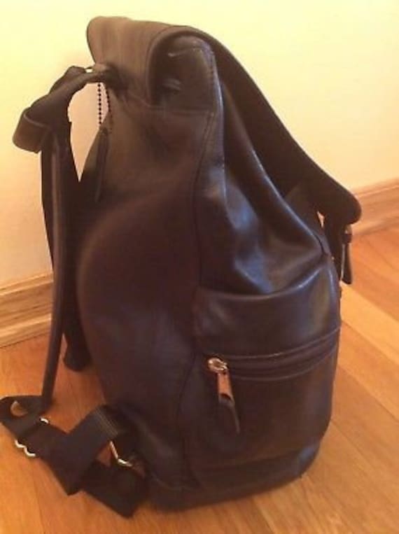 バッグ Coach Vintage Backpack Shoulder Leather Vintage Coach British Tan Leather Backpack, XXL Unisex