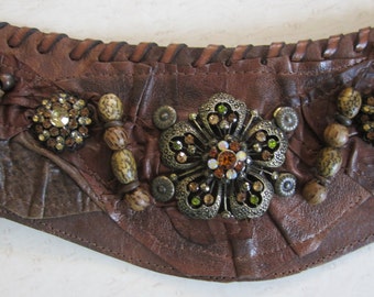 Katherine Alliston Designs Vintage Wide Suede Belt With Faux  display picture 2
