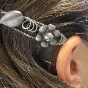 Pince à cheveux Vintage véritable en argent Sterling.925 pèse 7 grammes signé cheveux bijoux chef-d&#39;œuvre