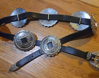 Vintage Leatherock Concho Belt \