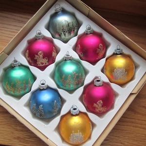 Vintage Set of 9 Christmas Ornaments Made in Czechoslovakia Vintage Christmas Ornaments Unique Christmas Decor