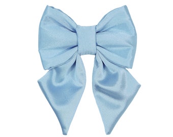 Baby Blue Satin Dog Bow | Baby Announcement | Dog Wedding Bow | Blue Dog Bow | Handcrafted