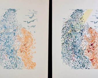 Salvador Dali Divine Comedy Heaven Canto 14 Decomposition (2 Pieces)