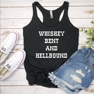 Whiskey Bent and Hellbound Triblend Racerback Tank Top