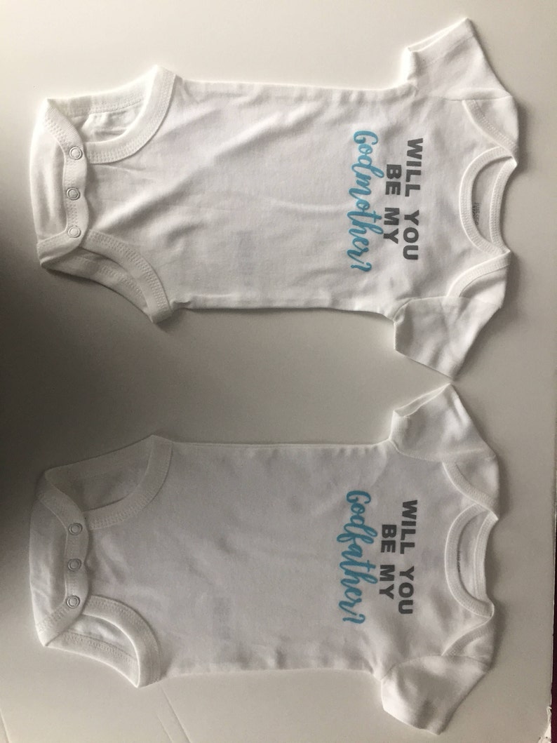 Will you be my GodfatherGodmother Bodysuits set of 2