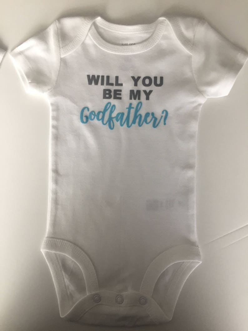 Will you be my GodfatherGodmother Bodysuits set of 2
