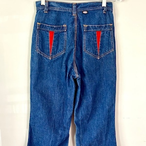 Red snap jeans 70s deals