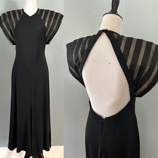 Vintage 80s St Gillian Avant Garde Little Black Dress Couture Designer Kay Unger Size 6