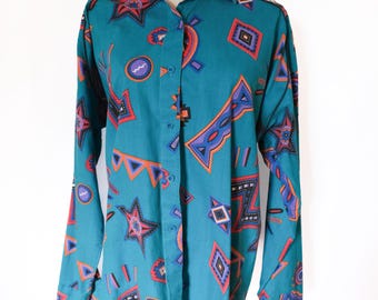 Chemise en mousseline turquoise Jole par Eléonore