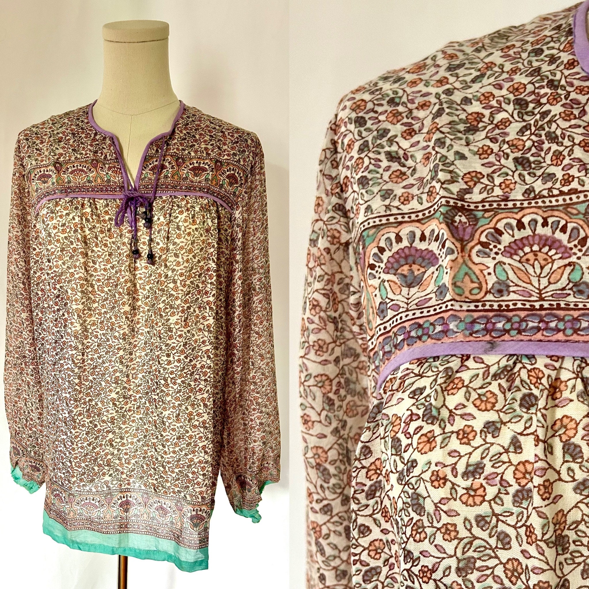 トップス 70s Dead stock gauze tunic VINTAGE 70'S DEADSTOCK INDIA COTTON GAUZE TUNIC TOP