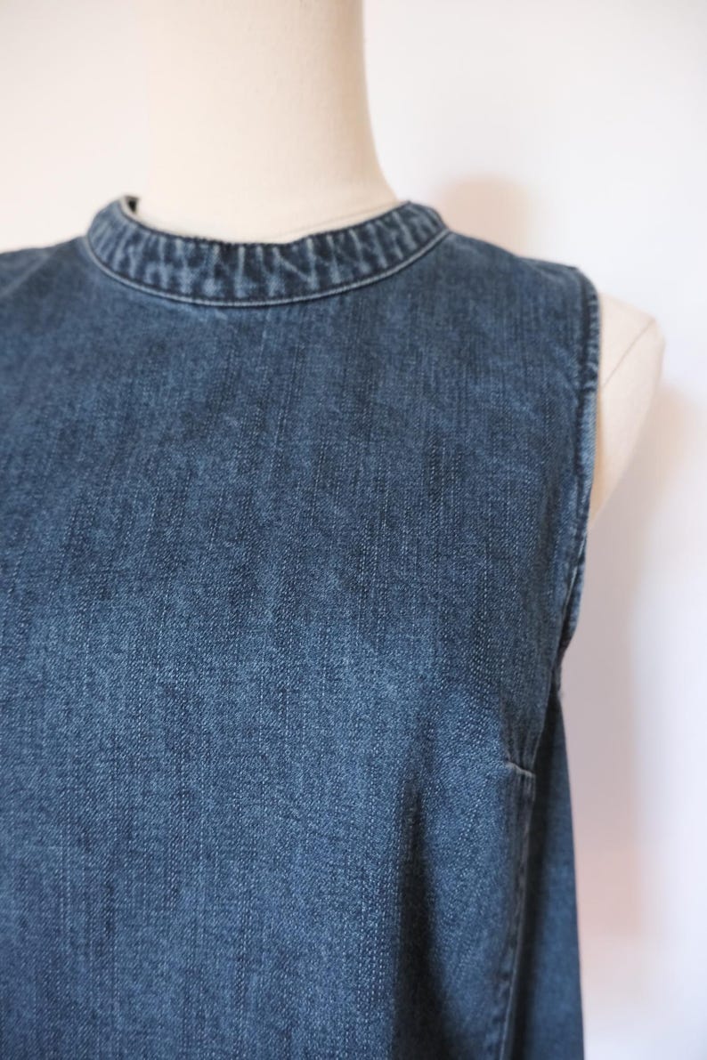 Vintage y2k Dark Wash Denim Swing Tank Anthropologie Size 6 image 2