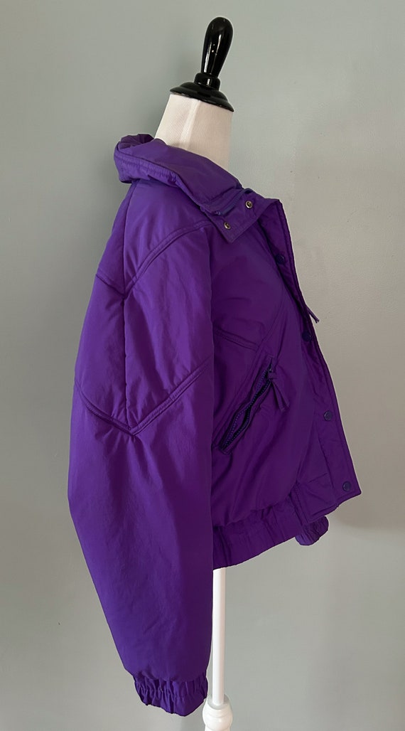 Vintage 80s Purple Ski Jacket Winter Coat Bright … - image 4