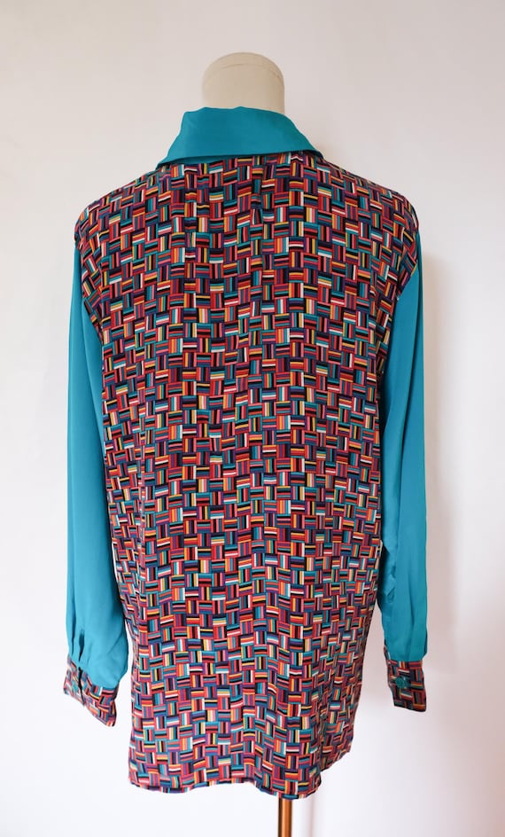 Vintage 80s Avant Garde Oversized Billowy Silk Gr… - image 4