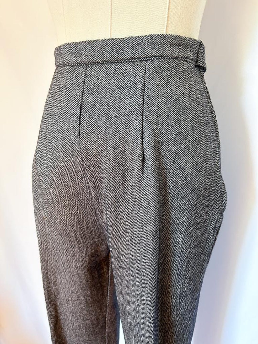 【初売り】 50s Vintage Shire Cigarette Wool Houndstooth Devonshire Tex パンツ