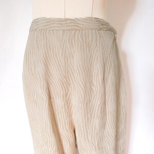 Vintage 90s Caché Slouchy Harem Dressy Pants Animal Giraffe Print White Gold S/M