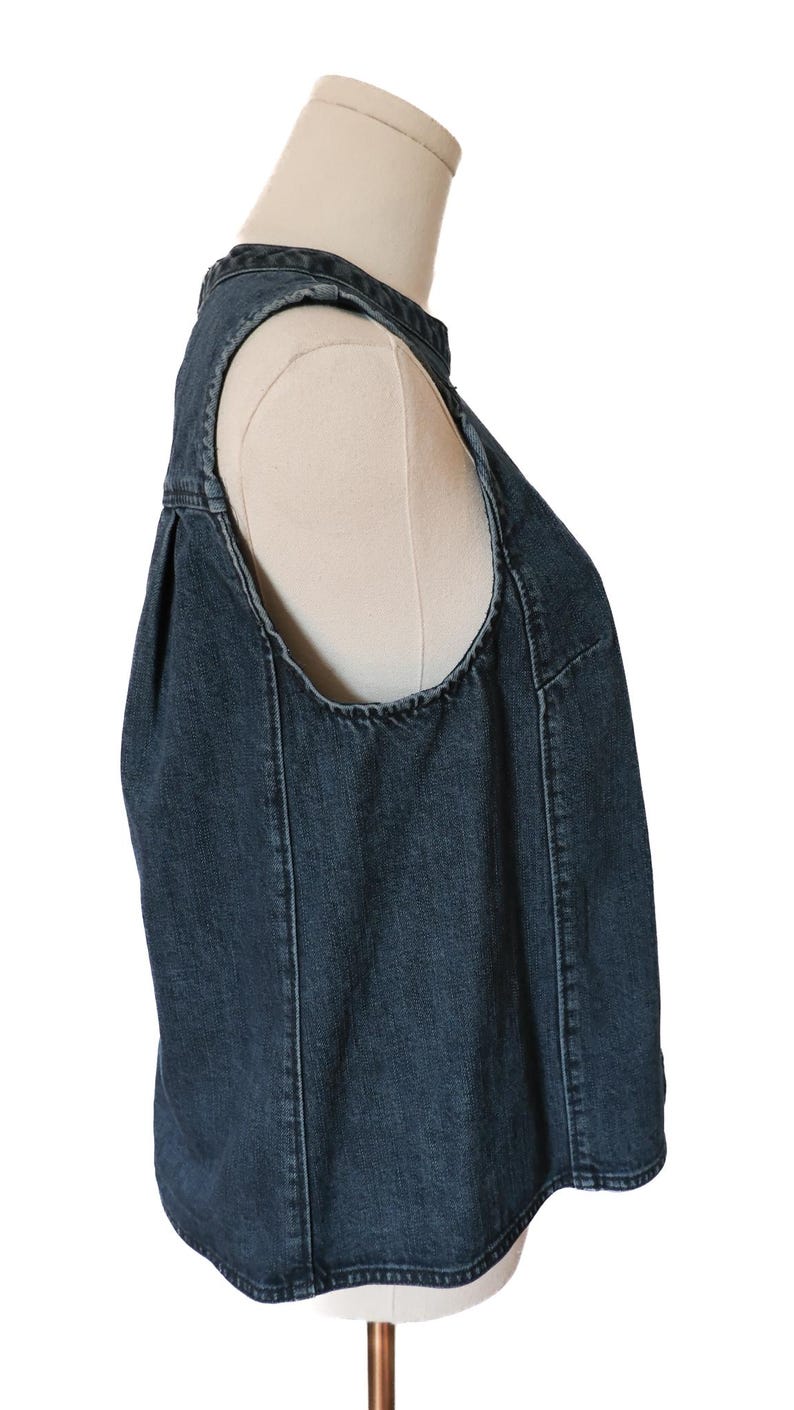 Vintage y2k Dark Wash Denim Swing Tank Anthropologie Size 6 image 3