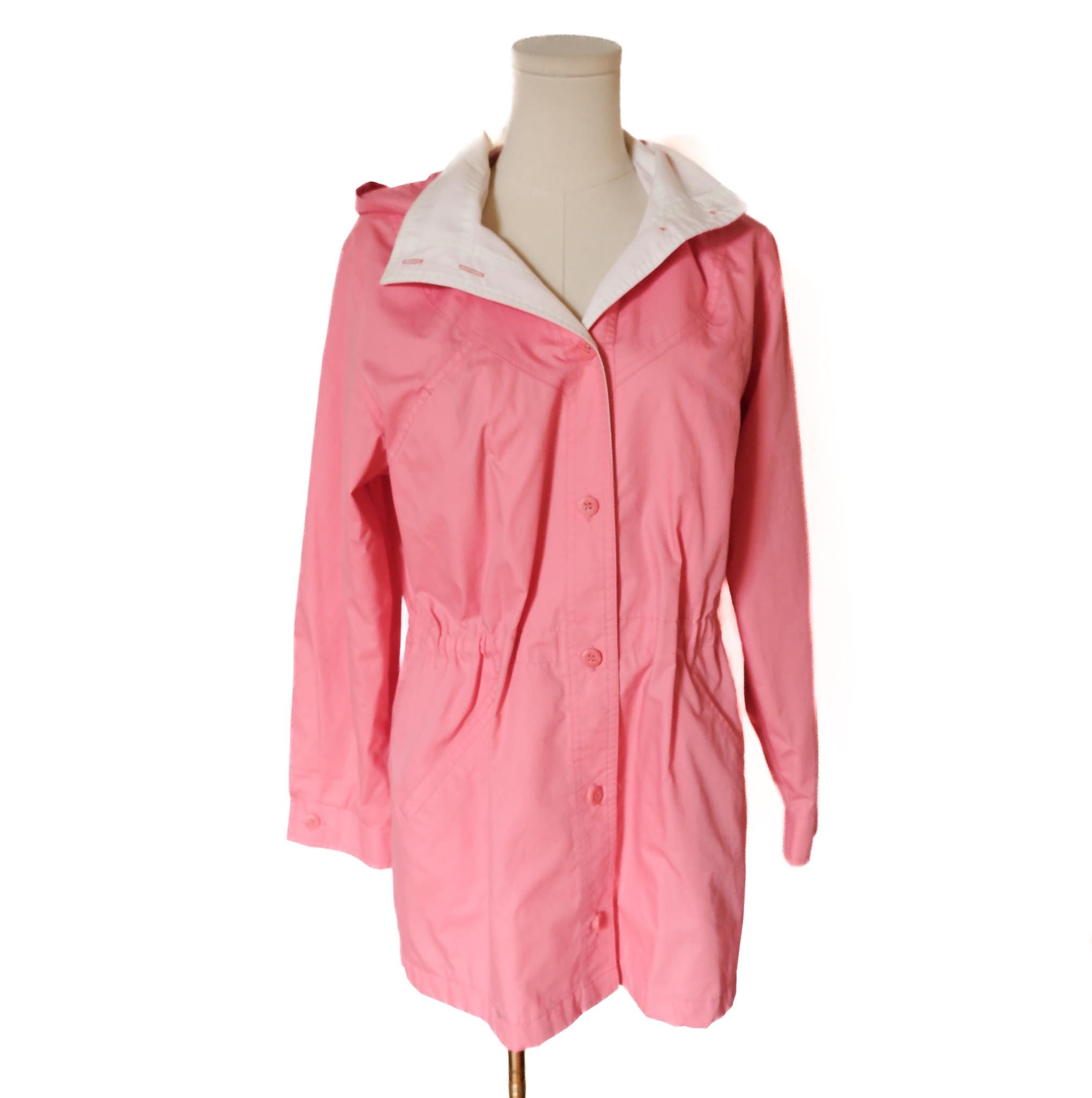 K-way (windbreaker) London Fog Fille Taille S/M - Bleu Et Rose - Avec Capuche - Occasion TB