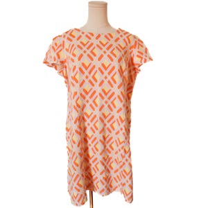 beige and orange dress 2025 Orange Beige Contrasting Ruffle Edge Sleeveless Dress Muslim Abaya For Women Eid Dubai Arab Abayas Kaftans Dresses