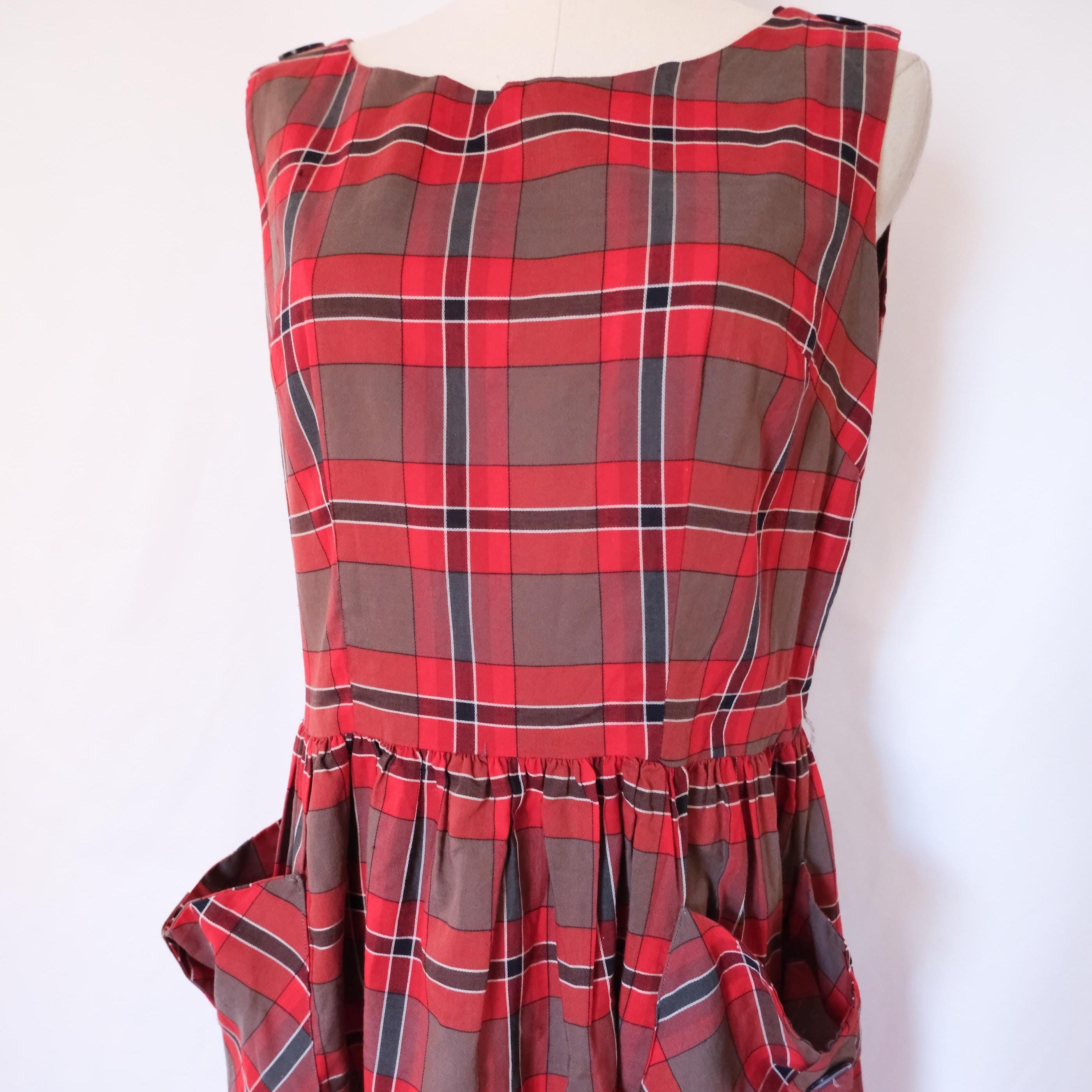 Red Plaid Dress Women - Etsy