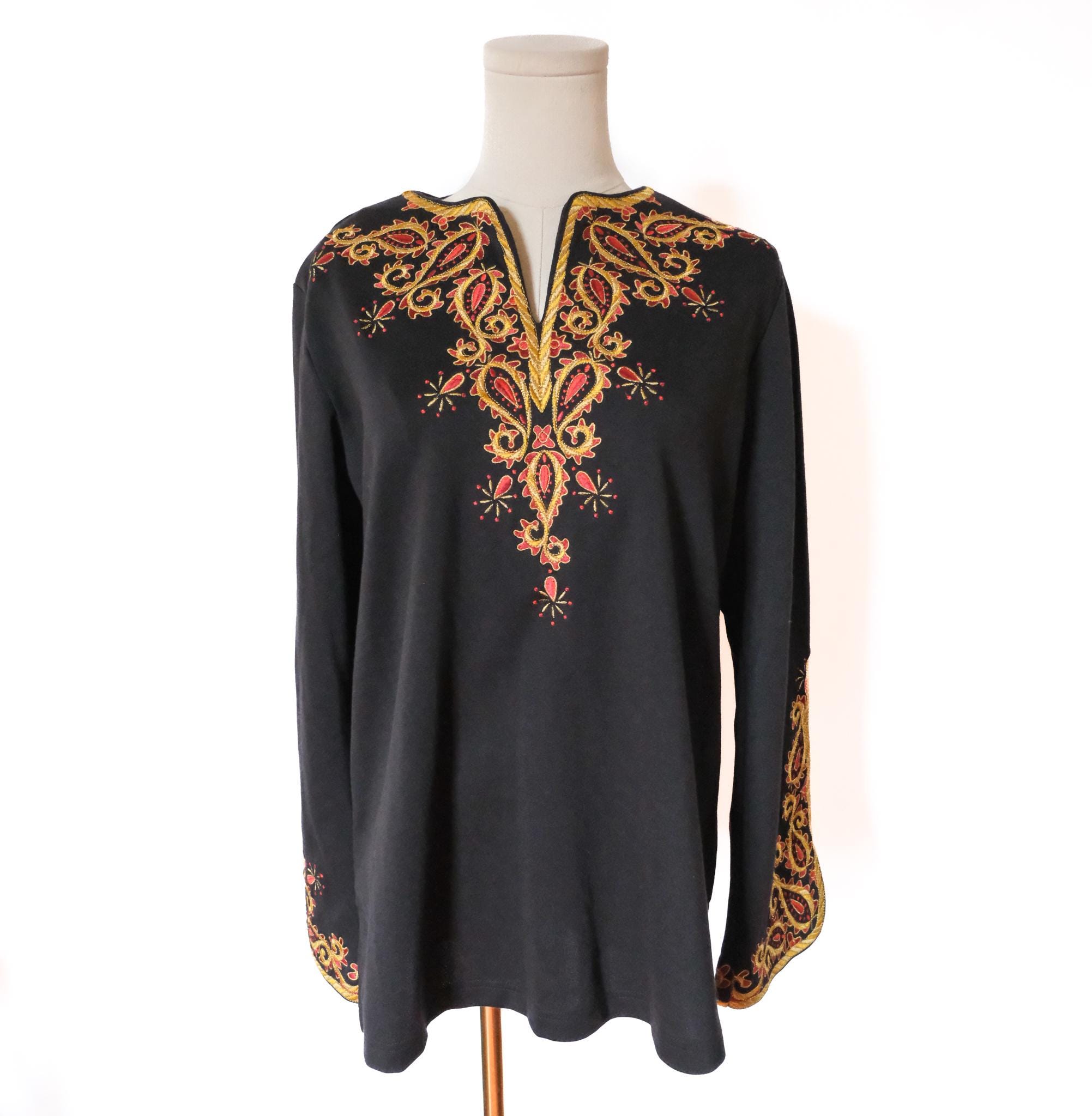Black and Gold Tunic - Etsy Black and Gold Tunic - Etsy