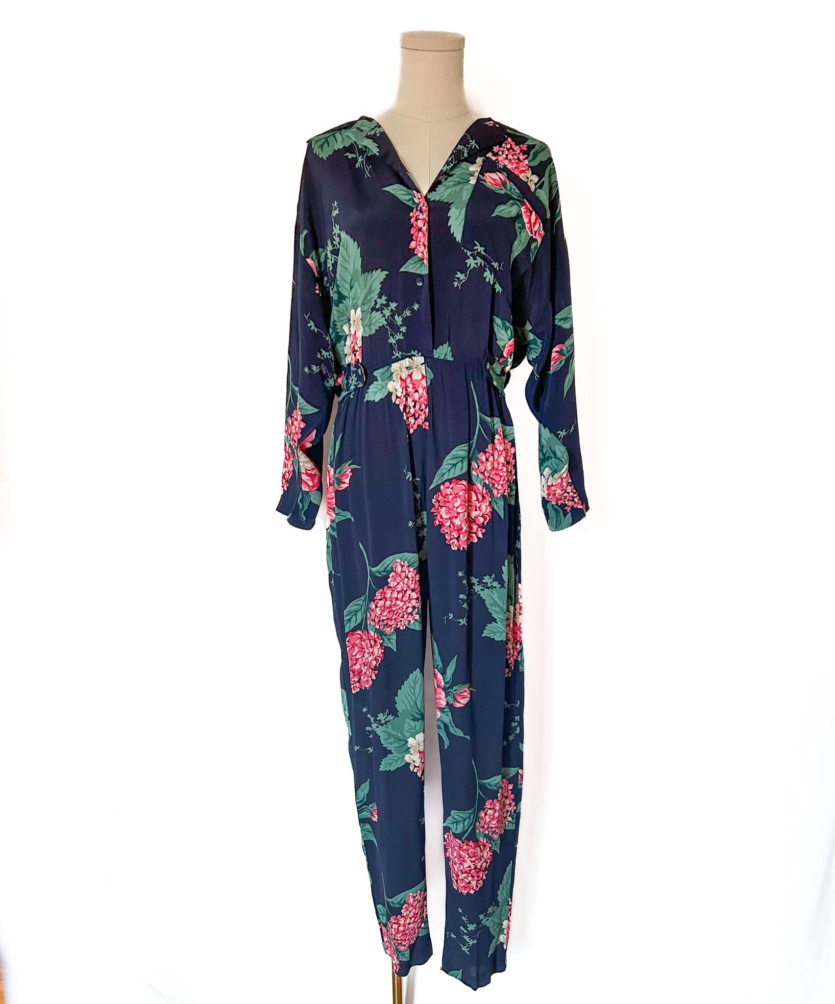 90s Floral Jumpsuit - Etsy