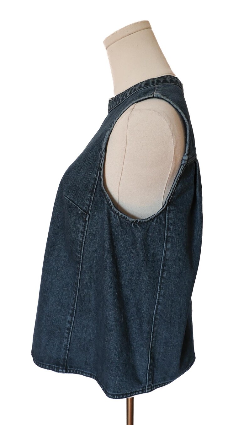 Vintage y2k Dark Wash Denim Swing Tank Anthropologie Size 6 image 5