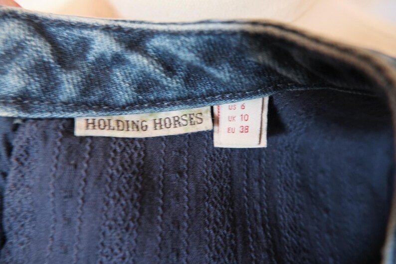 Vintage y2k Dark Wash Denim Swing Tank Anthropologie Size 6 image 6
