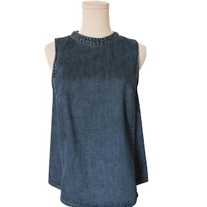 Vintage y2k Dark Wash Denim Swing Tank Anthropologie Size 6 image 1