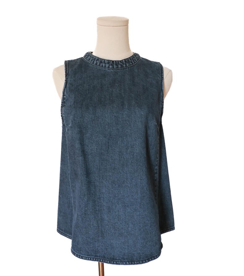 Vintage y2k Dark Wash Denim Swing Tank Anthropologie Size 6 image 1