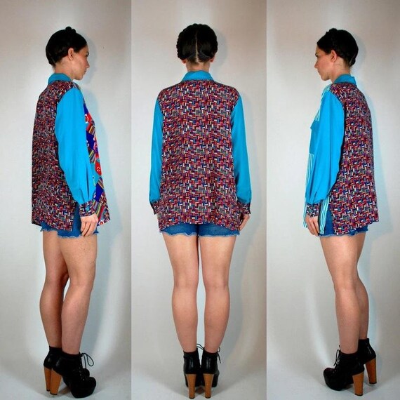 Vintage 80s Avant Garde Oversized Billowy Silk Gr… - image 6