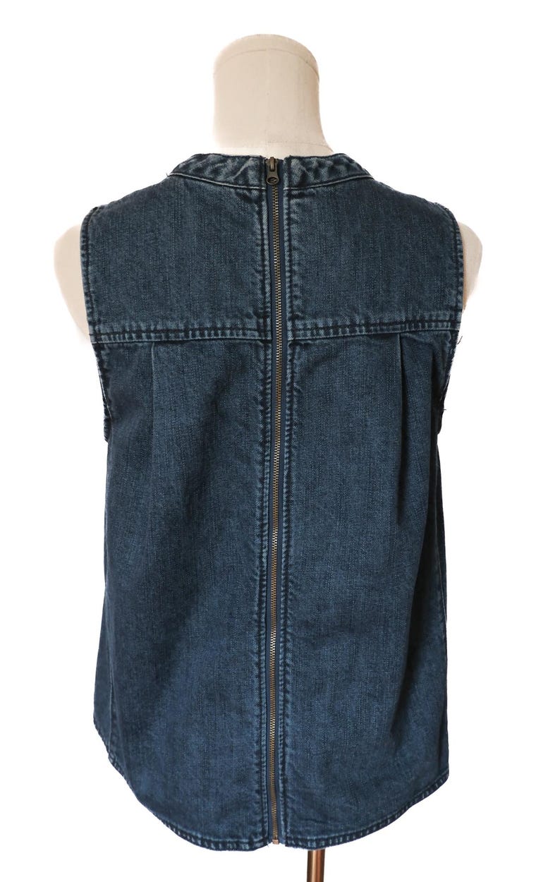 Vintage y2k Dark Wash Denim Swing Tank Anthropologie Size 6 image 4