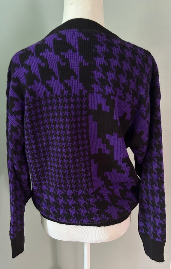 Vintage 80s/90s Purple and Black Houndstooth Patt… - image 5
