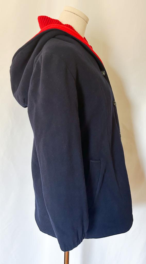 Vintage 1985 Mackintosh Vest Coat Women's Size 8 Navy Red