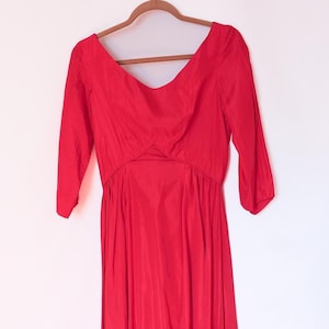 50s holiday party dress XS 1950s Anne Fogarty Raspberry Red Velvet Fit & Flare Party Dress main image 1