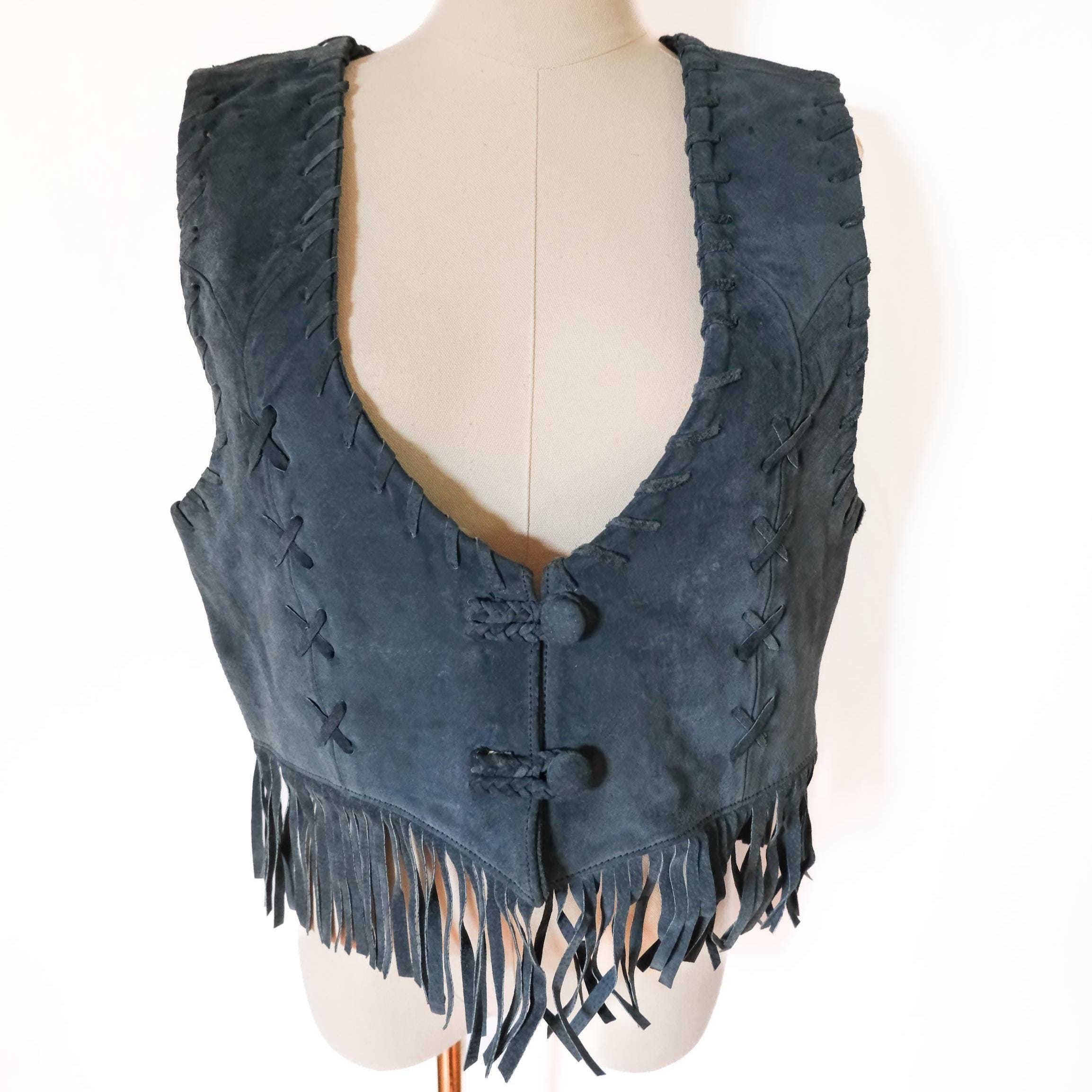 suede fringe crop top