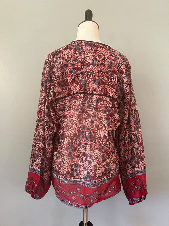 Genuine 70s Deadstock Indian Gauze Blouse 1970s H… - image 3