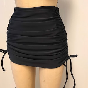 Helen Retro High Waist Bikini Ruched Swim Skirt with Tummy Control