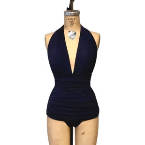 Marilyn Retro Vintage One Piece Women&#39;s Swimsuit - Solid Colors - Custom Made to Your Measurements