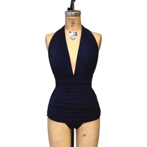 Marilyn Retro Vintage One Piece Women's Swimsuit - Solid Colors - Custom Made to Your Measurements