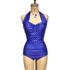 Helen Retro Vintage One Piece Women's Swimsuit Polka Dot - Etsy