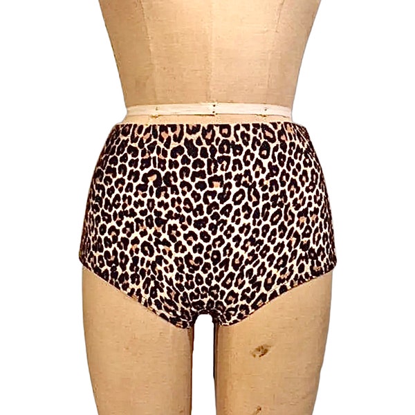 READY TO SHIP - Helen Retro Vintage Women's High Waist Briefs - Cheetah Leopard Print