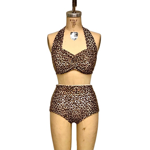 Scheiden kampioen tellen Helen Retro Vintage Two Piece Women's High Waist Bikini - Etsy