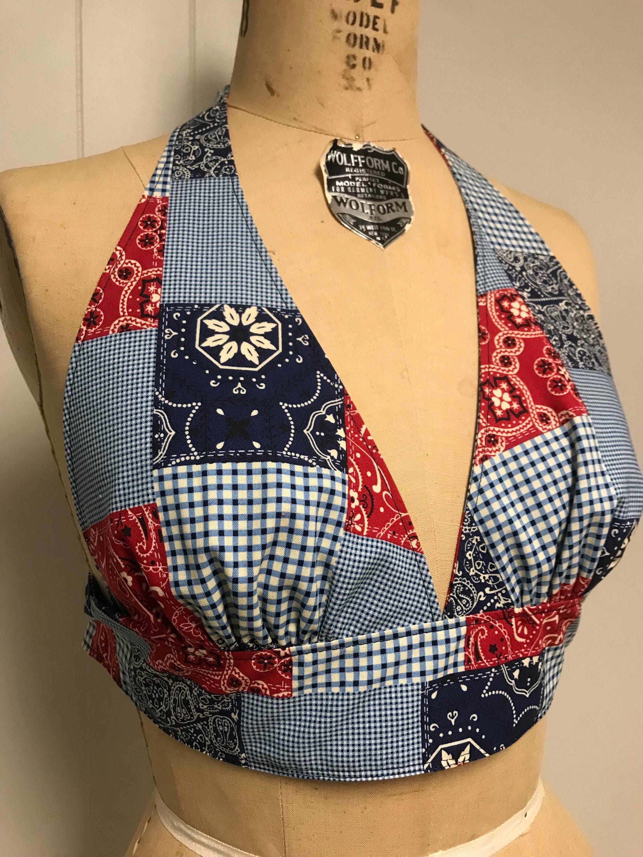 フィードサック　ホルタートップ　70s vintage 70s Vintage Halter Top - Etsy